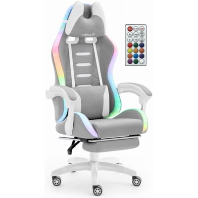 Fotel gamingowy HELL'S CHAIR HC-1039 2.0 RGB Szaro-biały