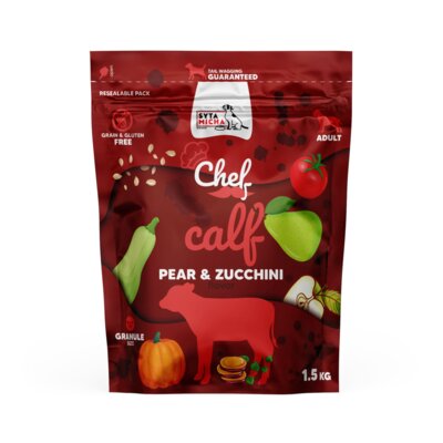 Syta Micha CHEF Sucha karma dla psa Adult Cielecina Gruszka Cukinia 1.5kg
