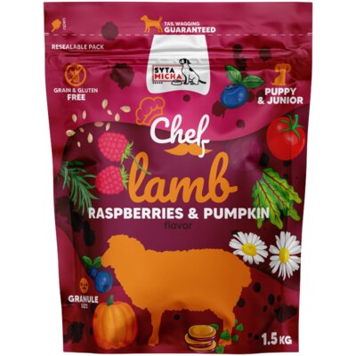 Karma dla psa SYTA MICHA Chef Jagnięcina, malina i dynia 1.5 kg
