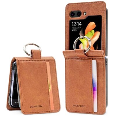 Etui MERCURY Basic Diary do Samsung Galaxy Z Flip 6/Z Flip 7 FE Jasnobrązowy