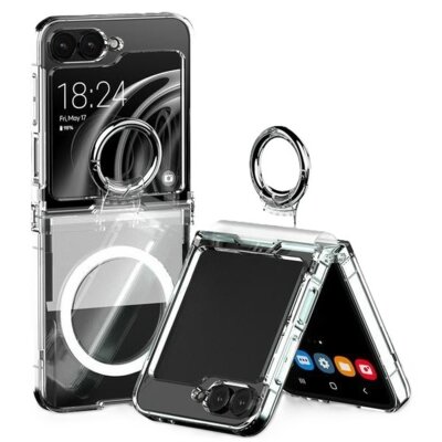 Etui MERCURY Pro Ring MagSafe do Samsung Galaxy Z Flip 6/Z Flip 7 FE Przezroczysty