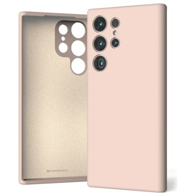 Etui MERCURY Silicone do Samsung Galaxy S23 Ultra Różowo-piaskowy