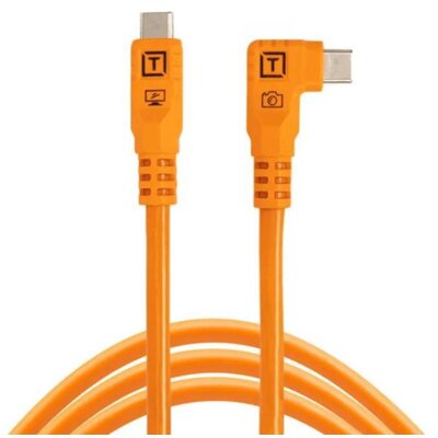 Kabel kątowy do tetheringu USB-C - USB-C TETHER TOOLS Pro Optima 10 Gb/s 9.4 m Pomarańczowy