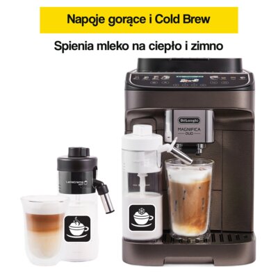 Ekspres DELONGHI ECAM330.80.TXB Magnifica Duo (spienianie mleka na ciepło i zimno) (Cold Brew)