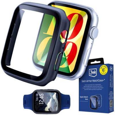 Etui 3MK Satin Armor WatchCase+ do Apple Watch 7/8/9 (45mm) Czarny