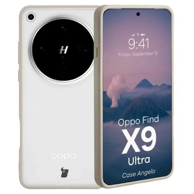 Etui BIZON Angelo do Oppo Find X9 Ultra Przezroczysto-beżowy