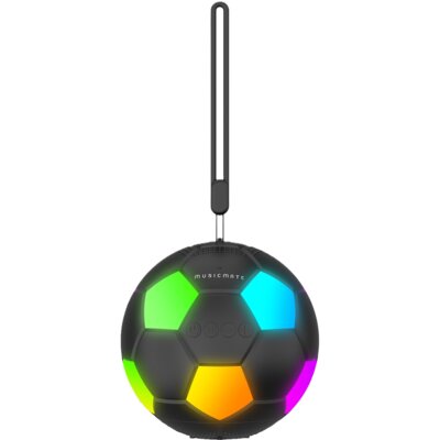 Głośnik mobilny MUSICMATE MM-SB40-B FootballWave LED Radio FM Czarny