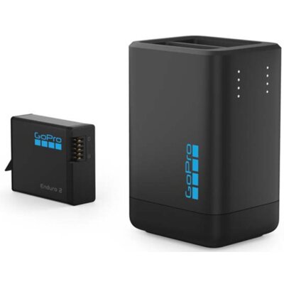 Ładowarka dwukanałowa GOPRO AGDBD-001-EU, ładowanie 2 baterii, szybkie power-up, LED status, zestaw z baterią