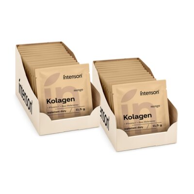 Kolagen INTENSON Witamina C + Kwas hialuronowy Mango (40 x 11.5 g)