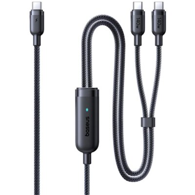 Kabel USB-C - USB-C/USB-C BASEUS Flash 4 2w1 140W 1.5 m Czarny