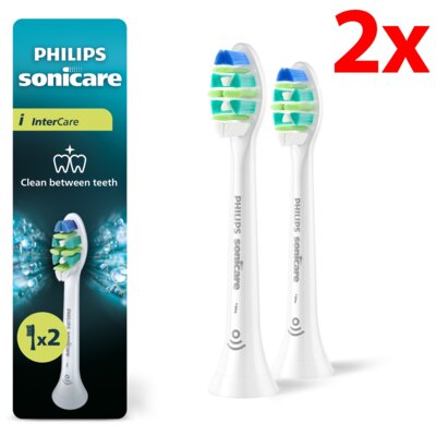 Oryginalna końcówka szczoteczki PHILIPS Sonicare InterCare HX9002/87 Średnio miękkie włókna (2 szt.) (Czyszczenie trudno dostępnych miejsc)