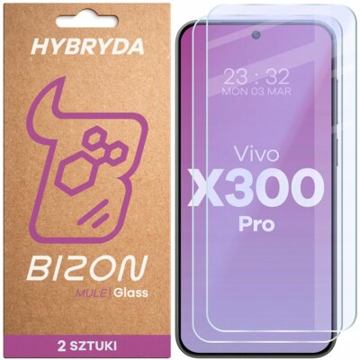 Szkło hybrydowe BIZON Mule Duo do Vivo X300 Pro (2 szt.)