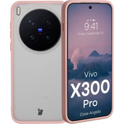 Etui BIZON Angelo do Vivo X300 Pro Przezroczysto-różowy