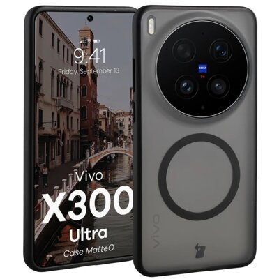 Etui BIZON MatteO MagSafe do Vivo X300 Ultra Przezroczysto-czarny