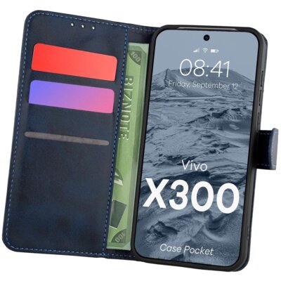 Etui BIZON Pocket do Vivo X300 Granatowy