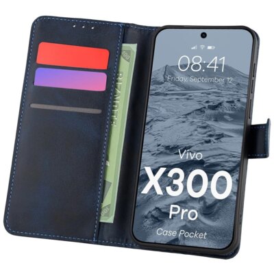 Etui BIZON Pocket do Vivo X300 Pro Granatowy
