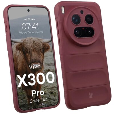 Etui BIZON Tur do Vivo X300 Pro Burgundowy