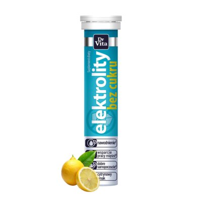 Elektrolity DR VITA Bez cukru Cytrynowy (20 tabletek)