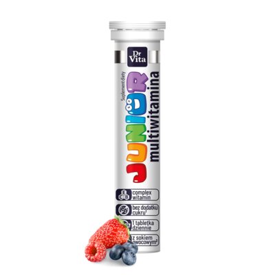 Kompleks witamin DR VITA Junior Multiwitamina Owoce leśne (20 tabletek)