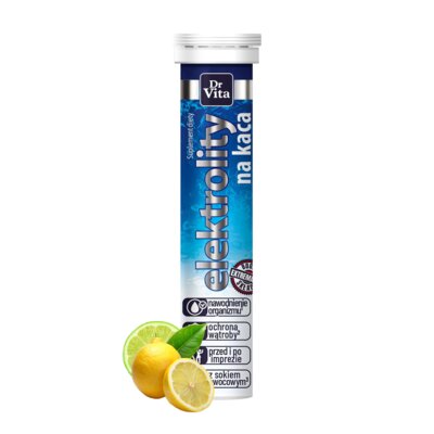 Elektrolity DR VITA Na kaca Cytrynowo-limonkowy (20 tabletek)
