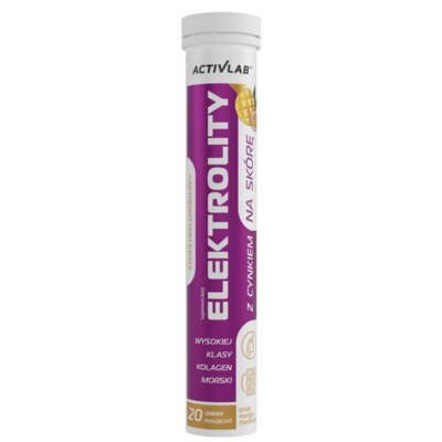 Elektrolity ACTIVLAB Z cynkiem Na skórę Mango-marakuja (20 tabletek)