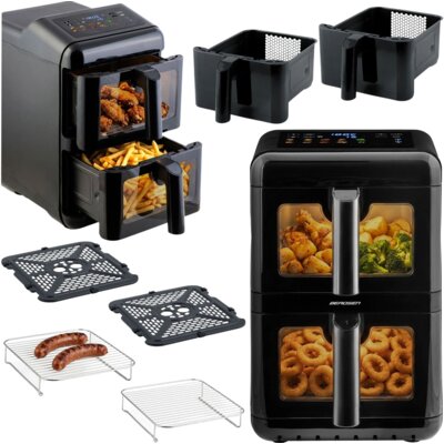 Air Fryer Frytkownica beztłuszczowa BERDSEN BD-663 11.6l z podwójnym koszem i okienkiem do obserwacji postępów gotowania