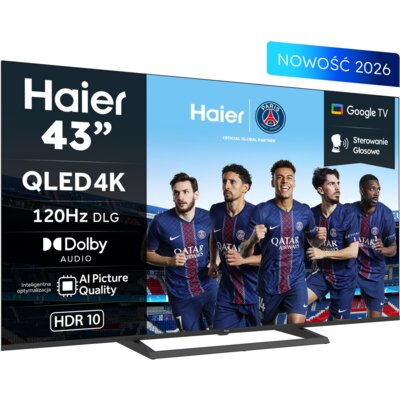 Telewizor HAIER H43S80GUX 43" QLED 4K DLG 120Hz Google TV HDMI 2.1