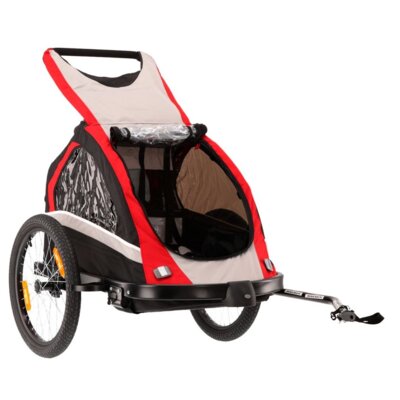 Przyczepka rowerowa KROSS Freedom 30kg Pasy Czarno-czerwony