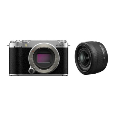 Aparat bezlusterkowy FUJIFILM X-M5 Body Srebrny, 26.1Mpix, 6.2K/30kl, 425 punktowy AF + Obiektyw FUJIFILM XC 13-33mm f/3.5-6.3 OIS