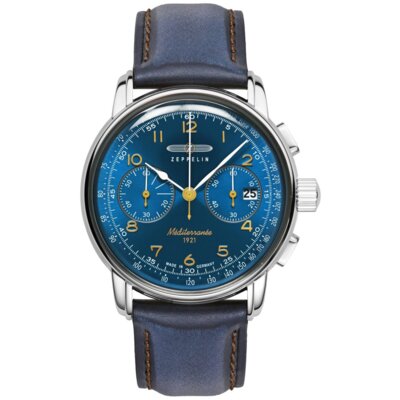 Zegarek ZEPPELIN 100 Jahre Mediterranee Azure Blue 24H 9670-3 Srebrny