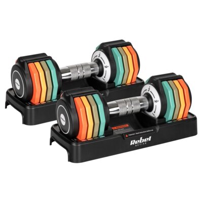 Zestaw hantli regulowanych REBEL ACTIVE RBA-2334 (2 x 5 kg)
