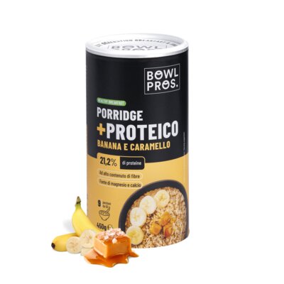 Owsianka proteinowa BOWLPROS Banan i Słony karmel (450 g)