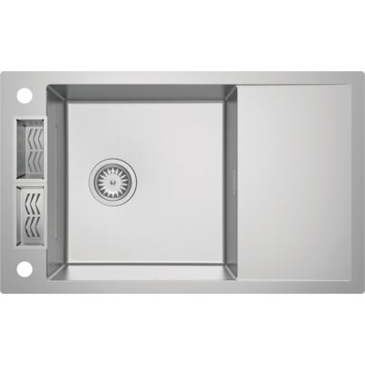 Zlewozmywak jednokomorowy z ociekaczem DEANTE Magnetic ZRM 0113 Stal szczotkowana 50x82