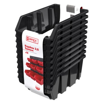 Zestaw pojemników QBRICK Regular Ergobox 2.5 System Czarny (10 szt.)