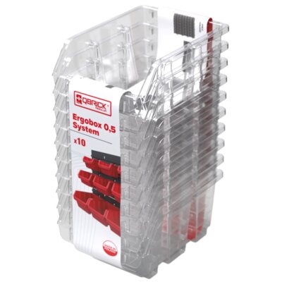 Zestaw pojemników QBRICK Regular Ergobox 0.5 System Transparentny (10 szt.)