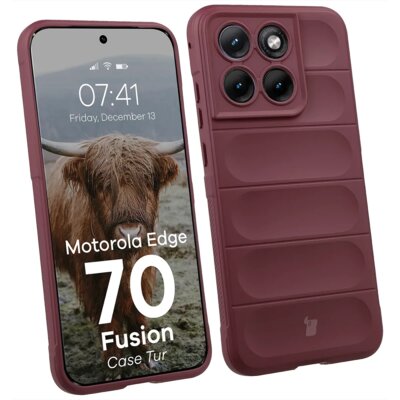 Etui BIZON Tur do Motorola Edge 70 Fusion Burgundowy