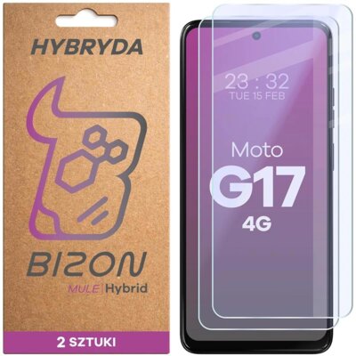 Szkło hybrydowe BIZON Hybrid Mule Duo do Motorola Moto G17 4G (2 szt.)