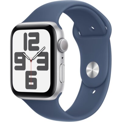 Apple Watch SE 2gen GPS 44mm koperta z aluminium (srebrny) + pasek sportowy rozmiar M/L (denim) 2024