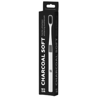 Szczoteczka do zębów WOOM Charcoal Soft 2190 z węglem Czarny