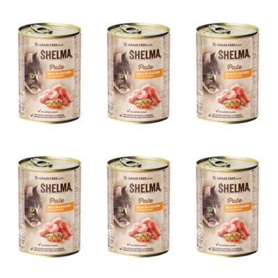 Karma dla kota SHELMA Pate Kurczak z rokitnikiem 6 x 400 g