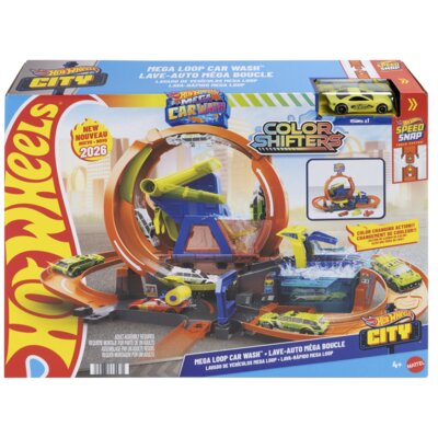 Tor Hot Wheels City Mega Myjna pętla + auto JHL97