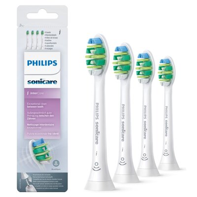 Oryginalne końcówki Philips Sonicare I INTER HX9004/10 Średnio miękkie włókna (4 szt. zapas na rok) (Trudno dostępne miejsca)