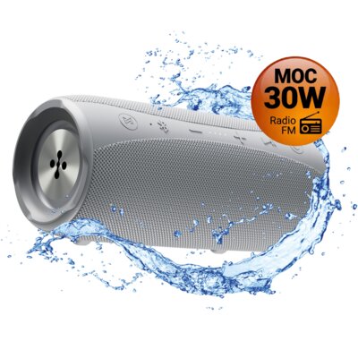 Głośnik mobilny XMUSIC BTS850G Bluetooth 5.0, 30W, IPX6, Przenośny z TWS, Powerbank & Radio FM , Szary