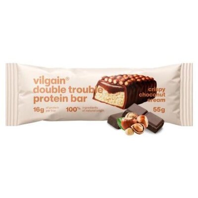Baton proteinowy VILGAIN Double Trouble Protein Bar Choco Bueno z chipsami (55 g)