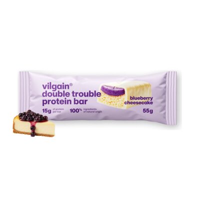 Baton proteinowy VILGAIN Double Trouble Protein Bar Sernik jagodowy (55 g)