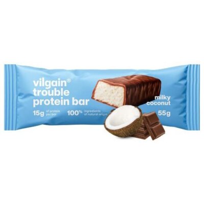 Baton proteinowy VILGAIN Double Trouble Protein Bar Kokos z mleczną czekoladą (55 g)