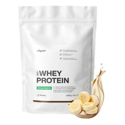 Odżywka białkowa VILGAIN Grass‑Fed Whey Protein Bananowy (1000 g) Bez cukru