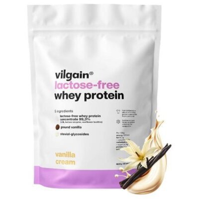 Odżywka białkowa VILGAIN Lactose Free Whey Protein Krem waniliowy (1000 g) Bez cukru