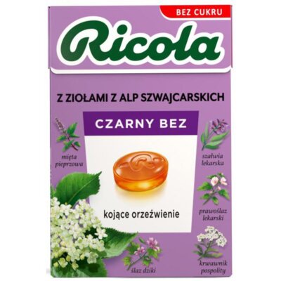 Cukierki ziołowe RICOLA Czarny Bez (27.5 g)