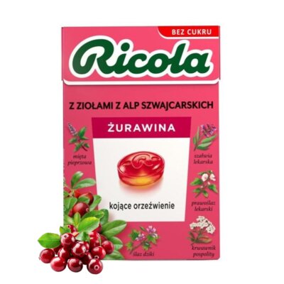 Cukierki ziołowe RICOLA Żurawina (27.5 g)